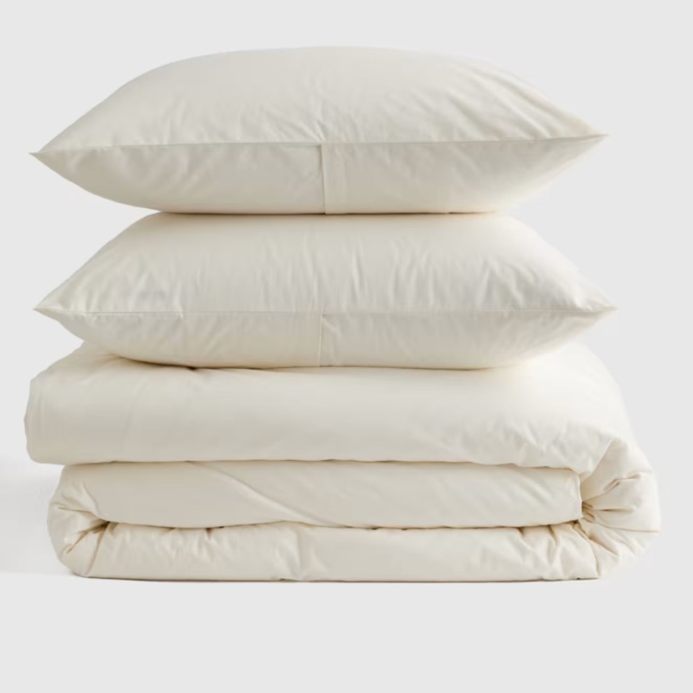 NWOT Quince Classic Organic Brushed Cotton Duvet Cover King (Ivory)